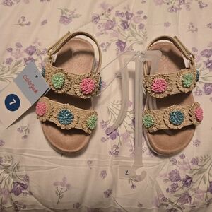 Cat & Jack Tan Crochet Kids Sandals